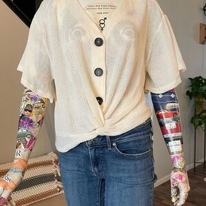 Cream Button-Down Shirt